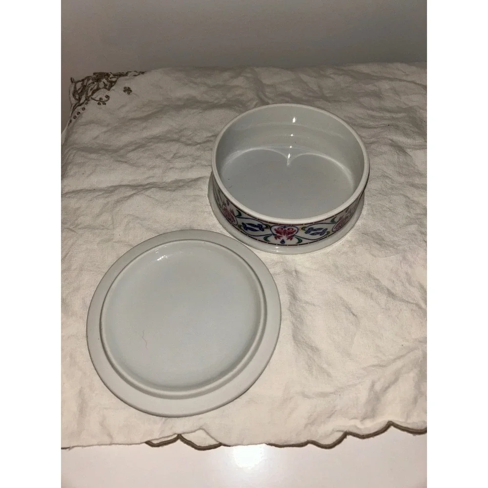 Vintage Byzantium Elizabeth Arden Peacock Vanity Set 5pc Tray Box Vase Japan
